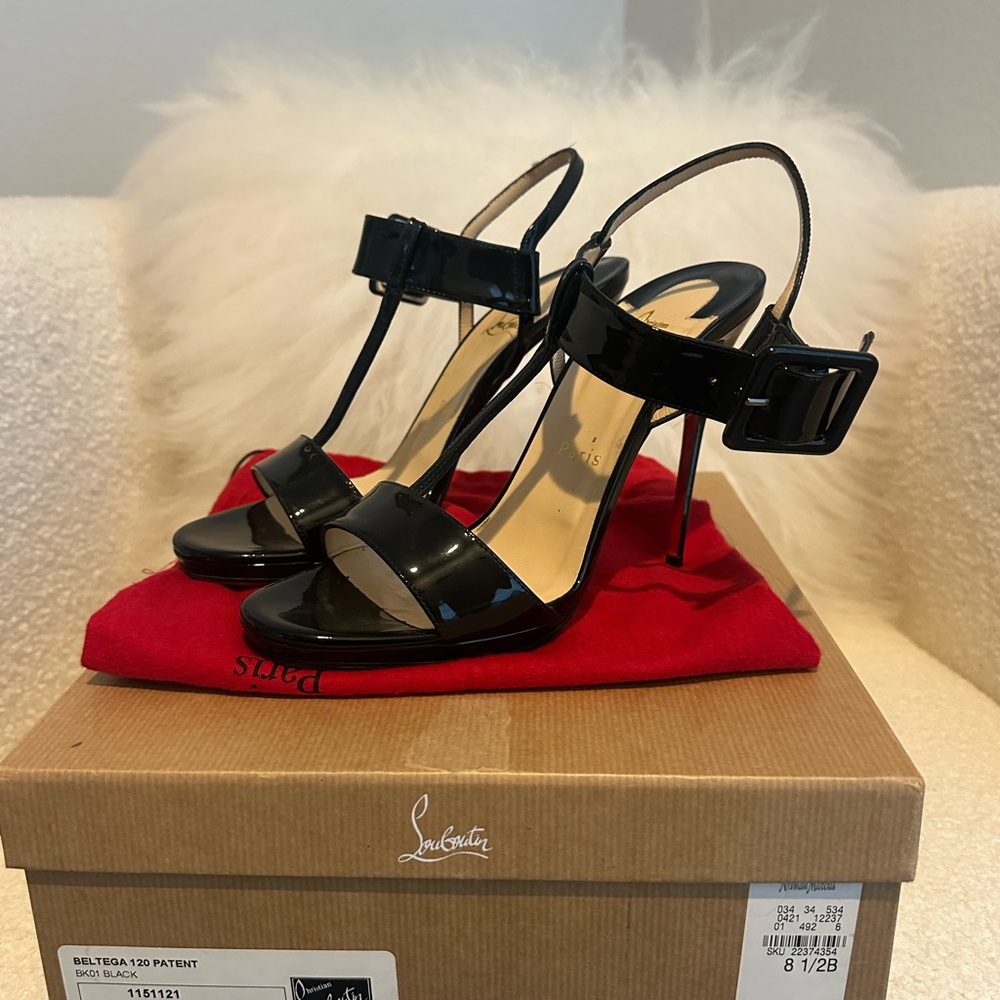 Christian Louboutin Black Patent Leather Women's Heels